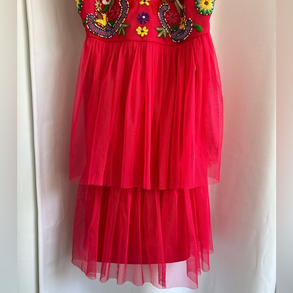 Beaded Tulle Mini Dress - Picture 7 of 12